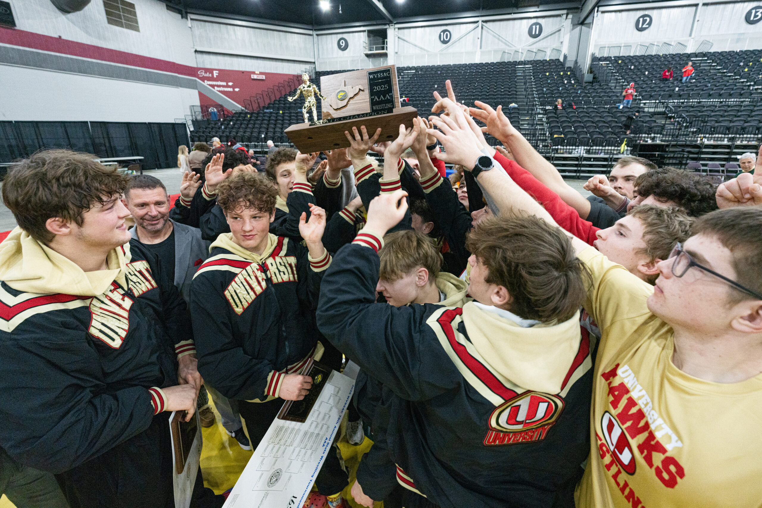 University soars to second straight wrestling title, Preston’s Cole Turner caps career with championship